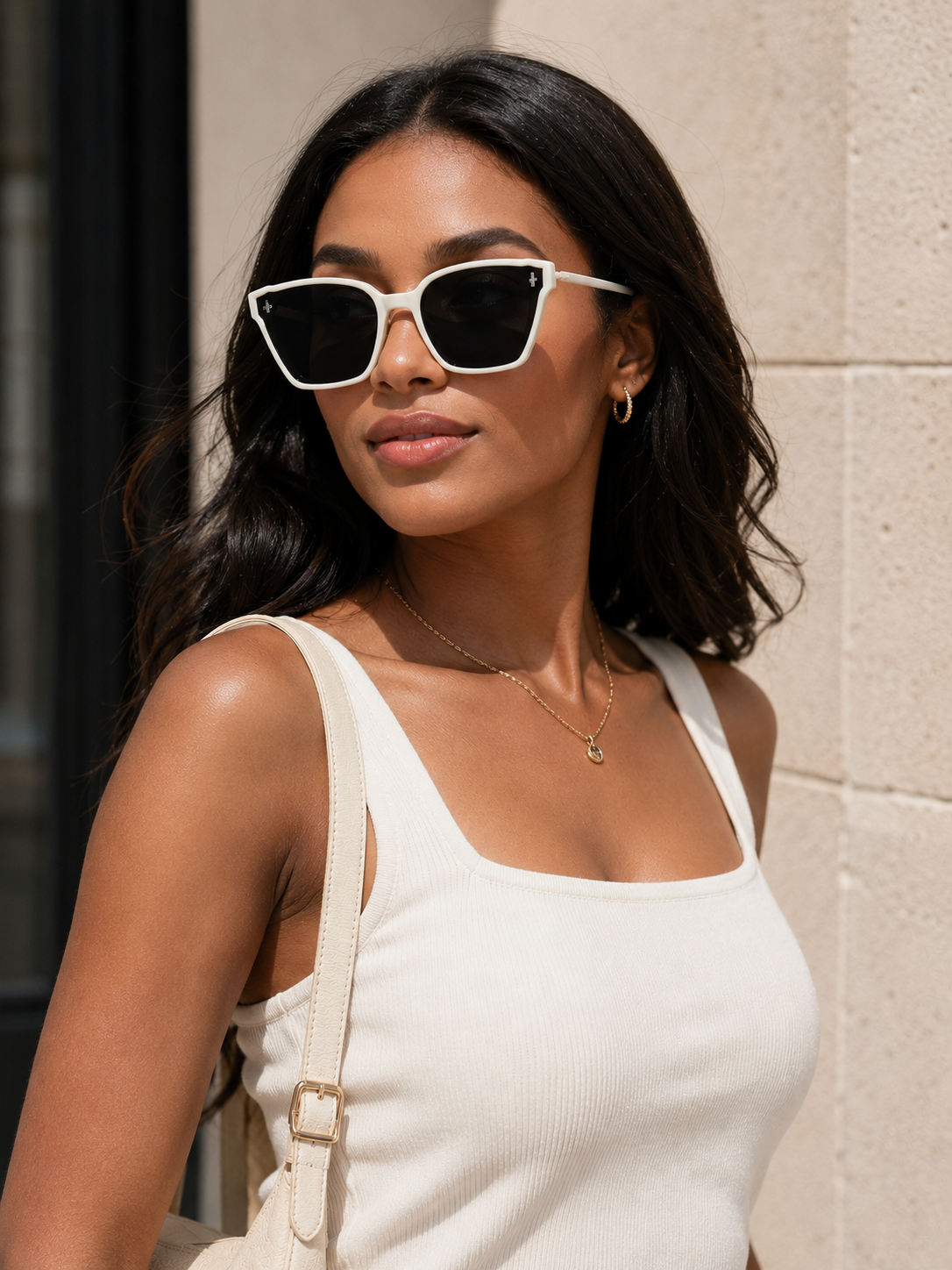 Oversized Square Sunglasses – UV Protection | Black & White